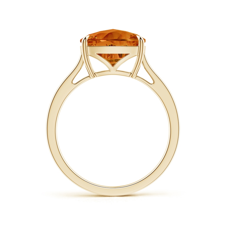 10mm AAAA Claw-Set Cushion Citrine Solitaire Cocktail Ring in Yellow Gold side-1
