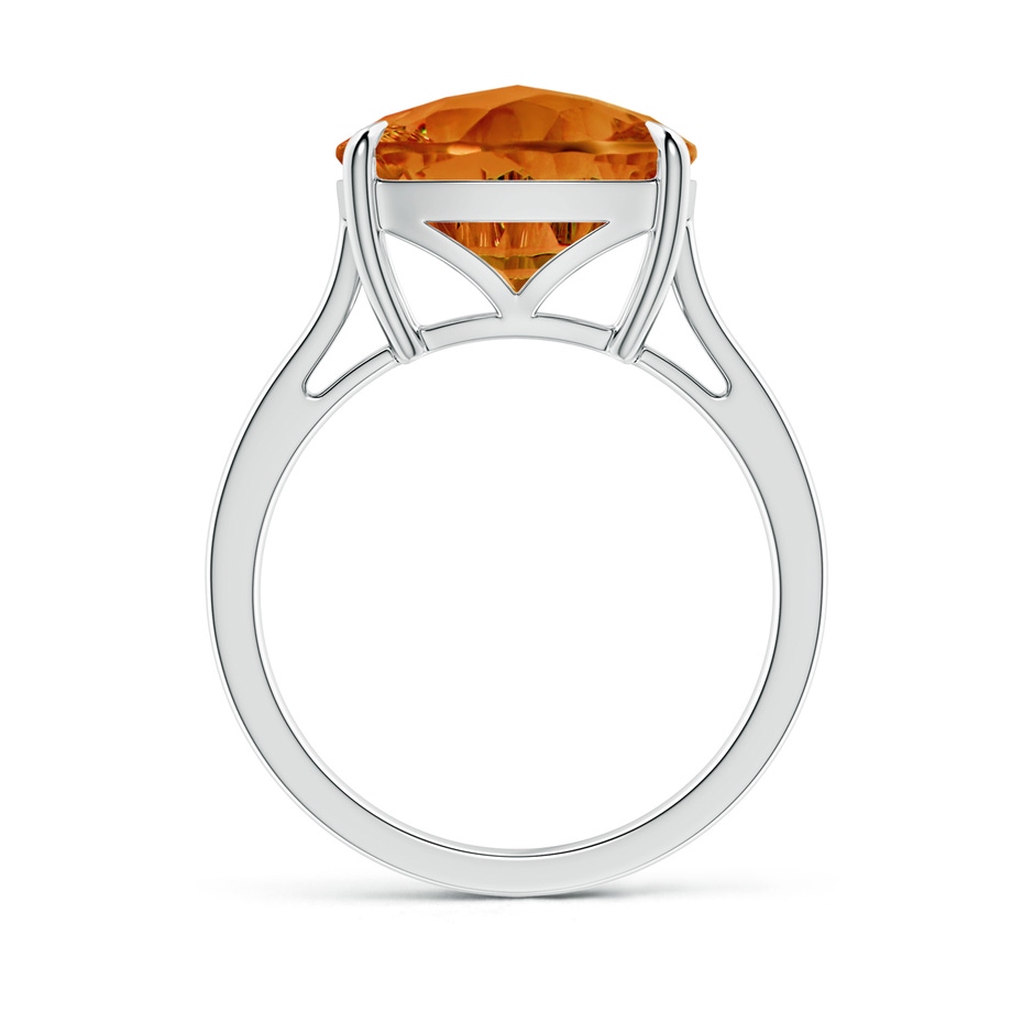 12mm AAAA Claw-Set Cushion Citrine Solitaire Cocktail Ring in P950 Platinum side-1