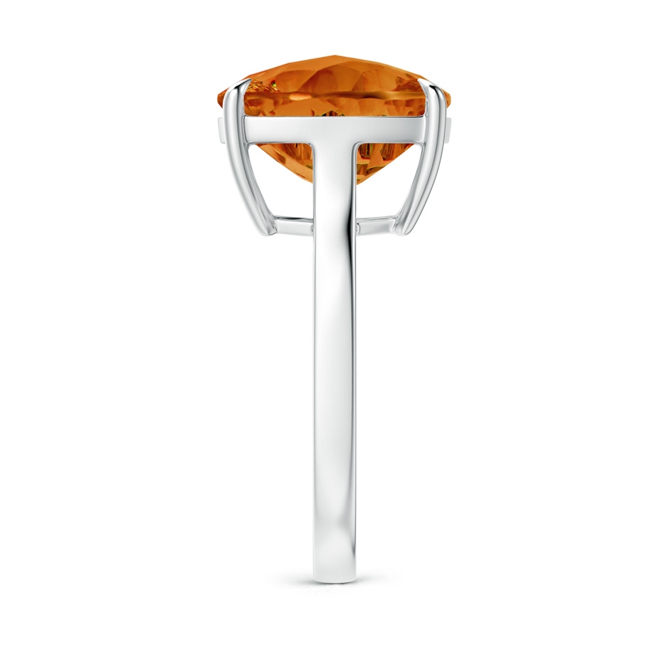 12mm AAAA Claw-Set Cushion Citrine Solitaire Cocktail Ring in P950 Platinum side-2