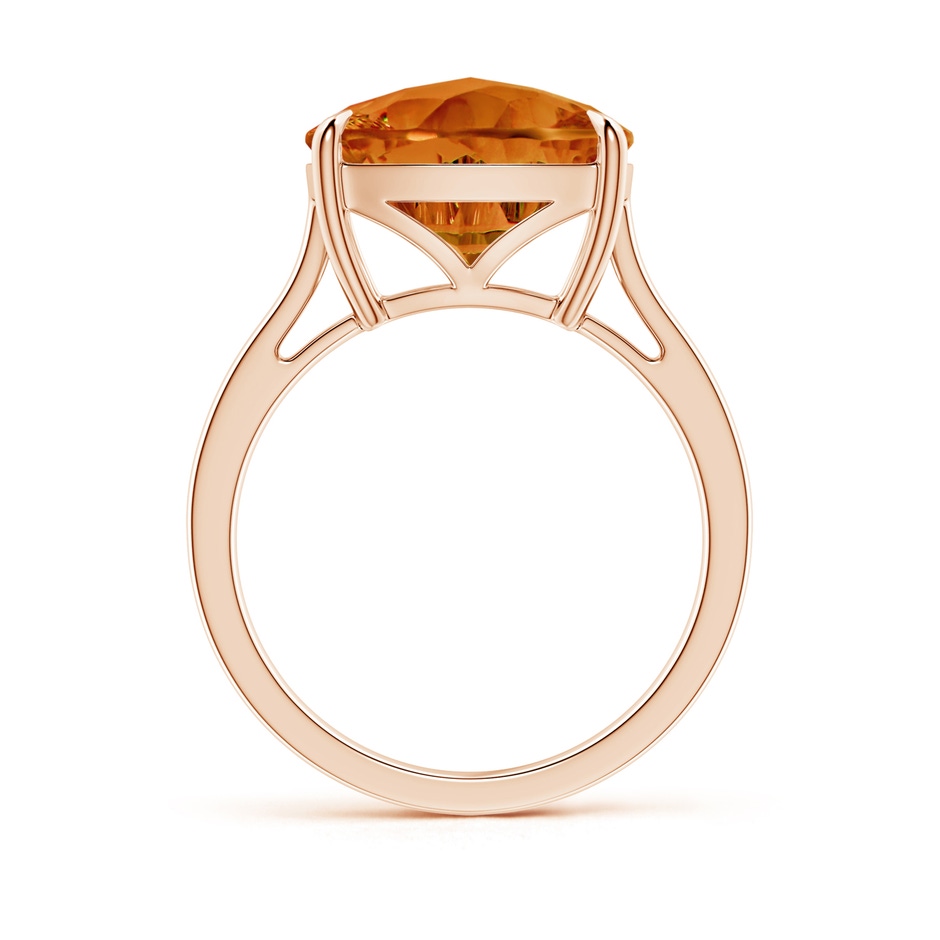 12mm AAAA Claw-Set Cushion Citrine Solitaire Cocktail Ring in Rose Gold side-1