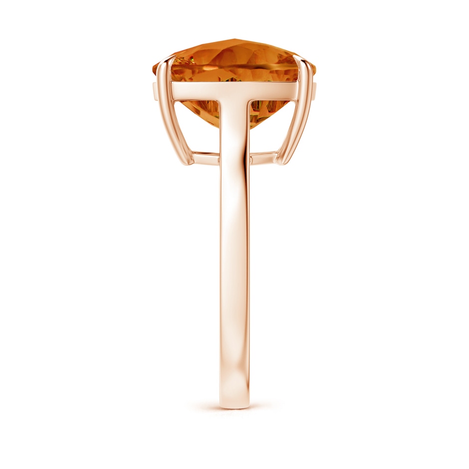 12mm AAAA Claw-Set Cushion Citrine Solitaire Cocktail Ring in Rose Gold side-2