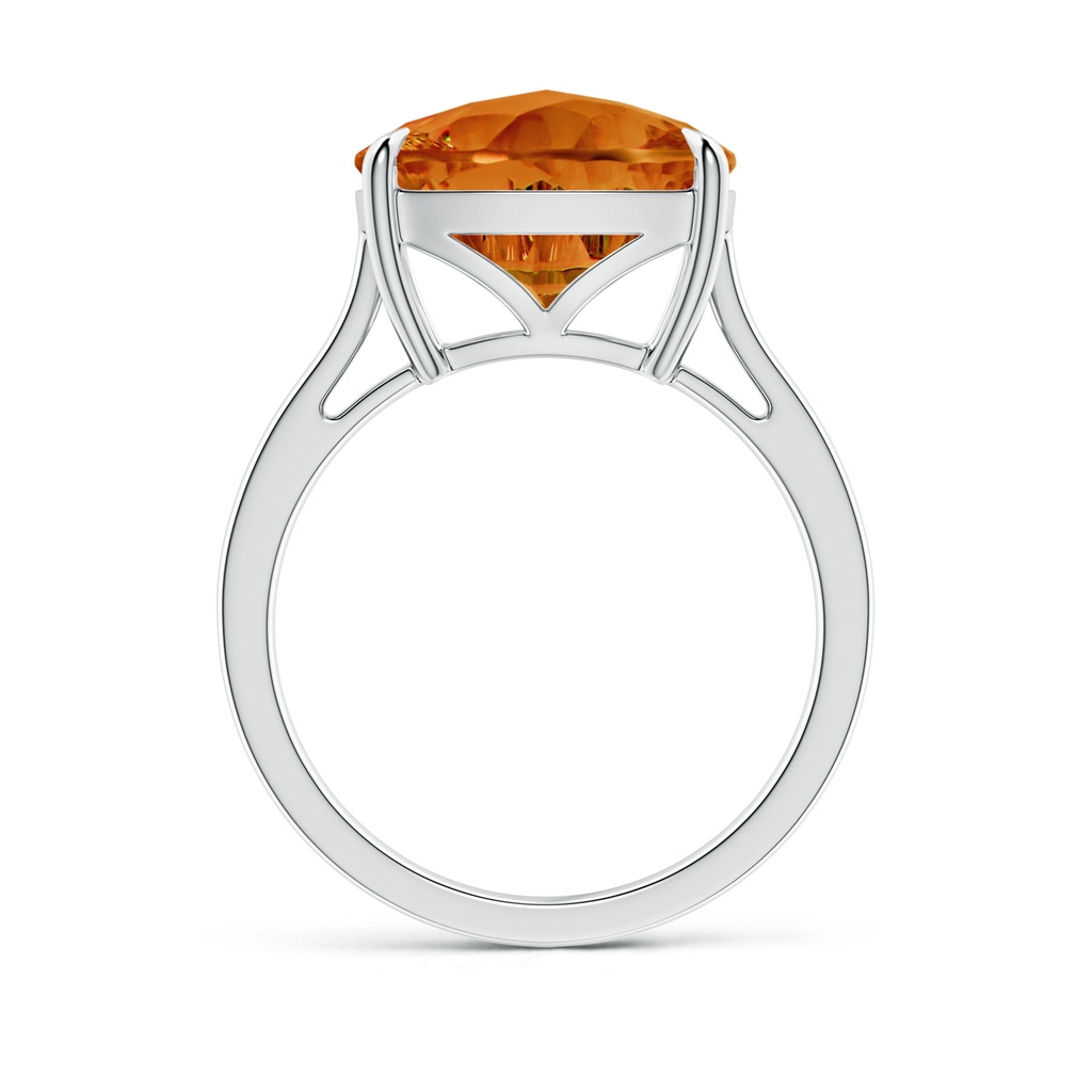 12mm AAAA Claw-Set Cushion Citrine Solitaire Cocktail Ring in White Gold - side_1