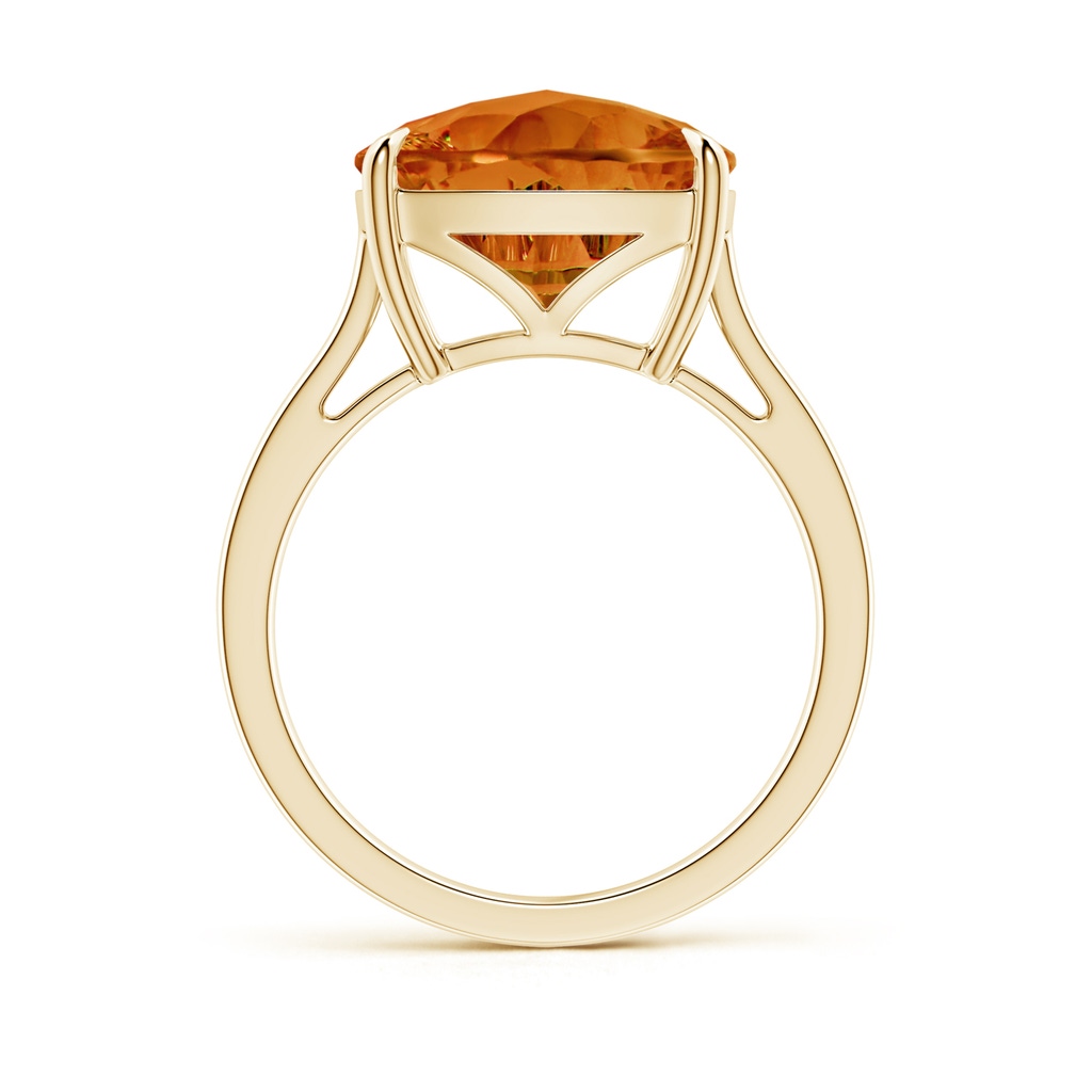 12mm AAAA Claw-Set Cushion Citrine Solitaire Cocktail Ring in Yellow Gold - side_1