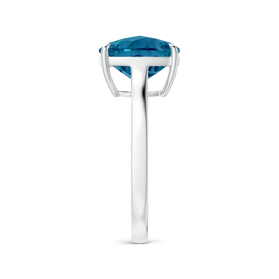 10mm AAAA Claw-Set Cushion London Blue Topaz Solitaire Cocktail Ring in P950 Platinum side-2