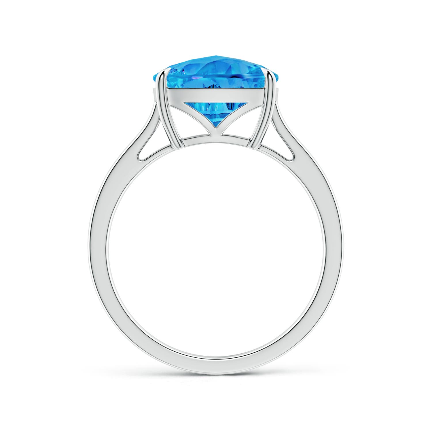 AAAA - Swiss Blue Topaz / 4.2 CT / 14 KT White Gold