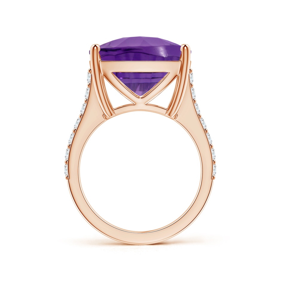 15.04x15.02x9.98mm AAAA GIA Certified Cushion Amethyst Cocktail Ring with Diamonds in 18K Rose Gold side 399
