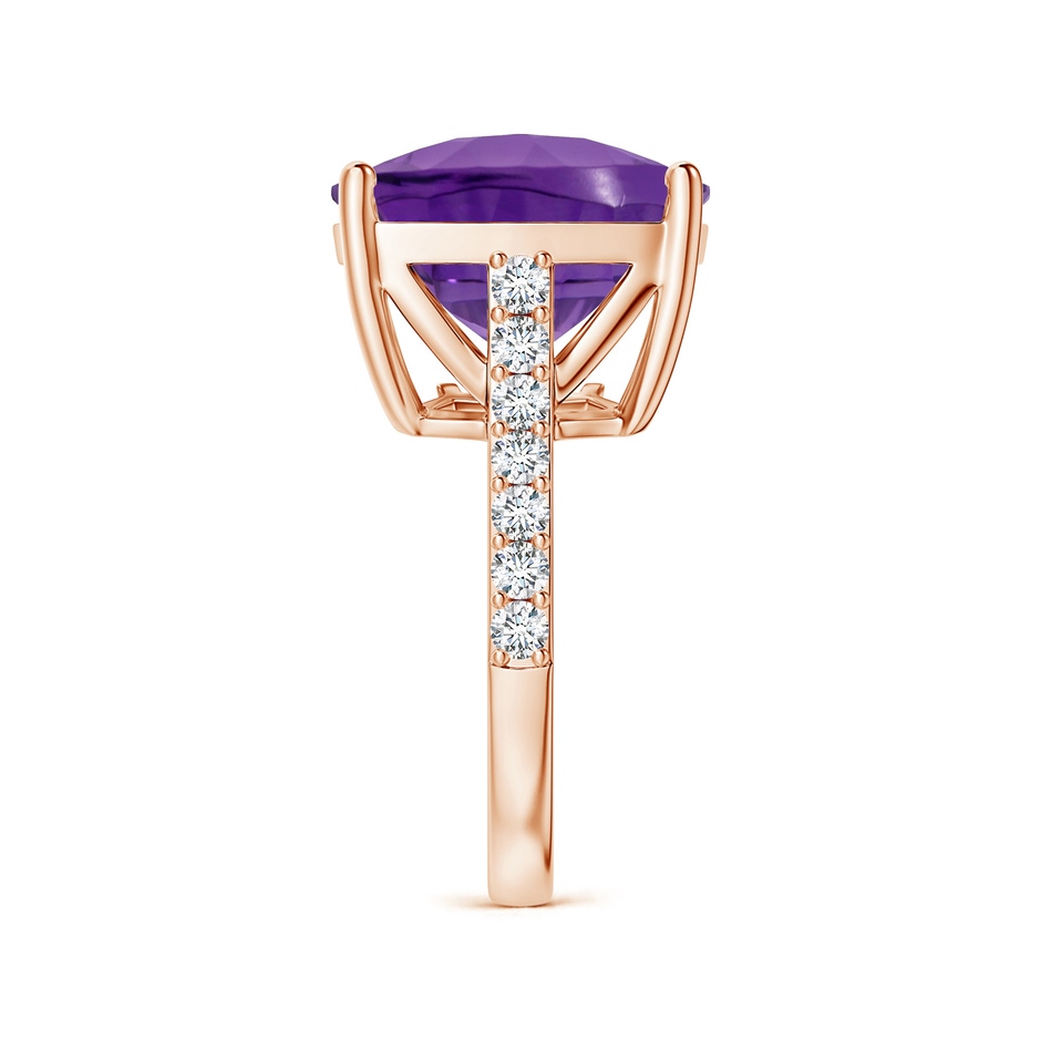 15.04x15.02x9.98mm AAAA GIA Certified Cushion Amethyst Cocktail Ring with Diamonds in 18K Rose Gold side 499