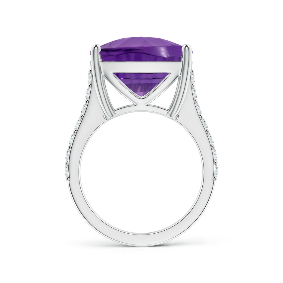 15.04x15.02x9.98mm AAAA GIA Certified Cushion Amethyst Cocktail Ring with Diamonds in 18K White Gold side 399