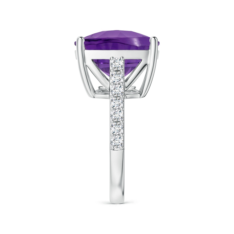 15.04x15.02x9.98mm AAAA GIA Certified Cushion Amethyst Cocktail Ring with Diamonds in P950 Platinum side 499