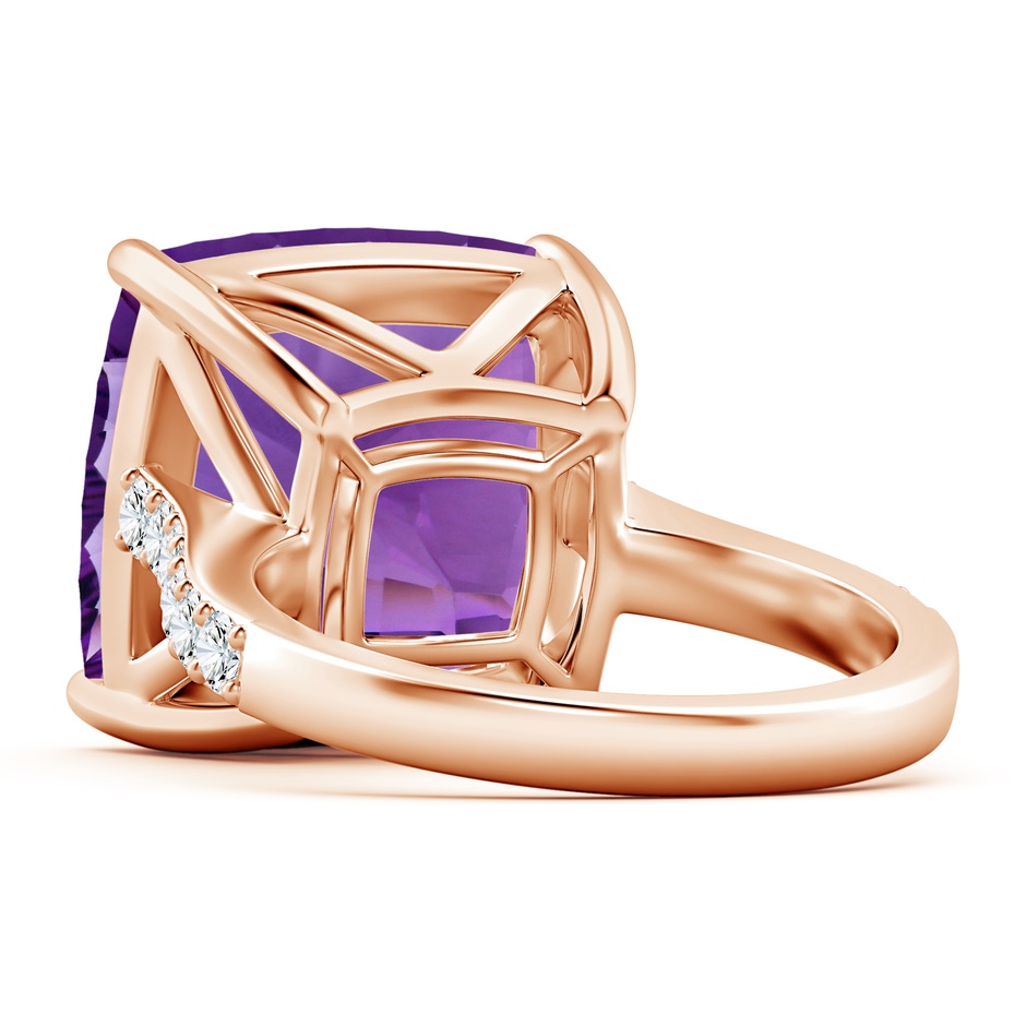 15.04x15.02x9.98mm AAAA GIA Certified Cushion Amethyst Cocktail Ring with Diamonds in Rose Gold side 599