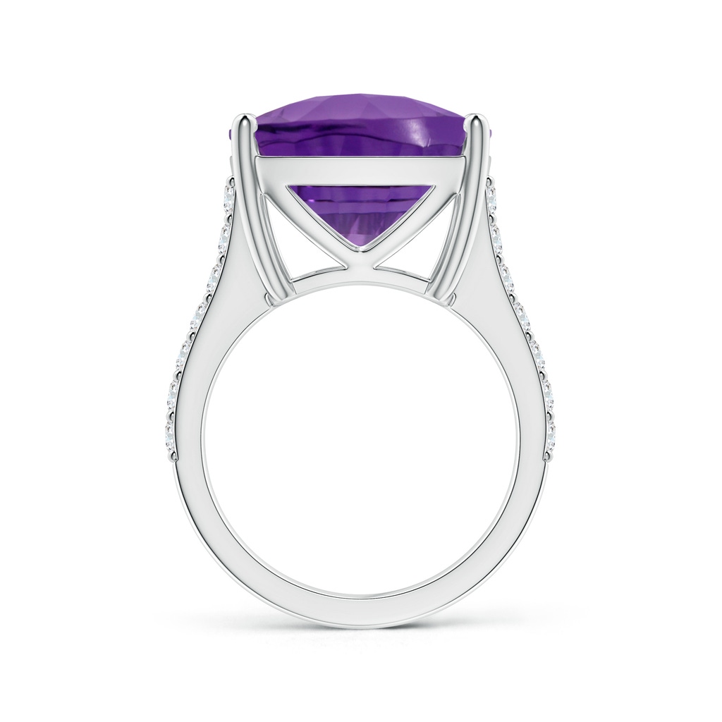 15.04x15.02x9.98mm AAAA GIA Certified Cushion Amethyst Cocktail Ring with Diamonds in White Gold Side 399