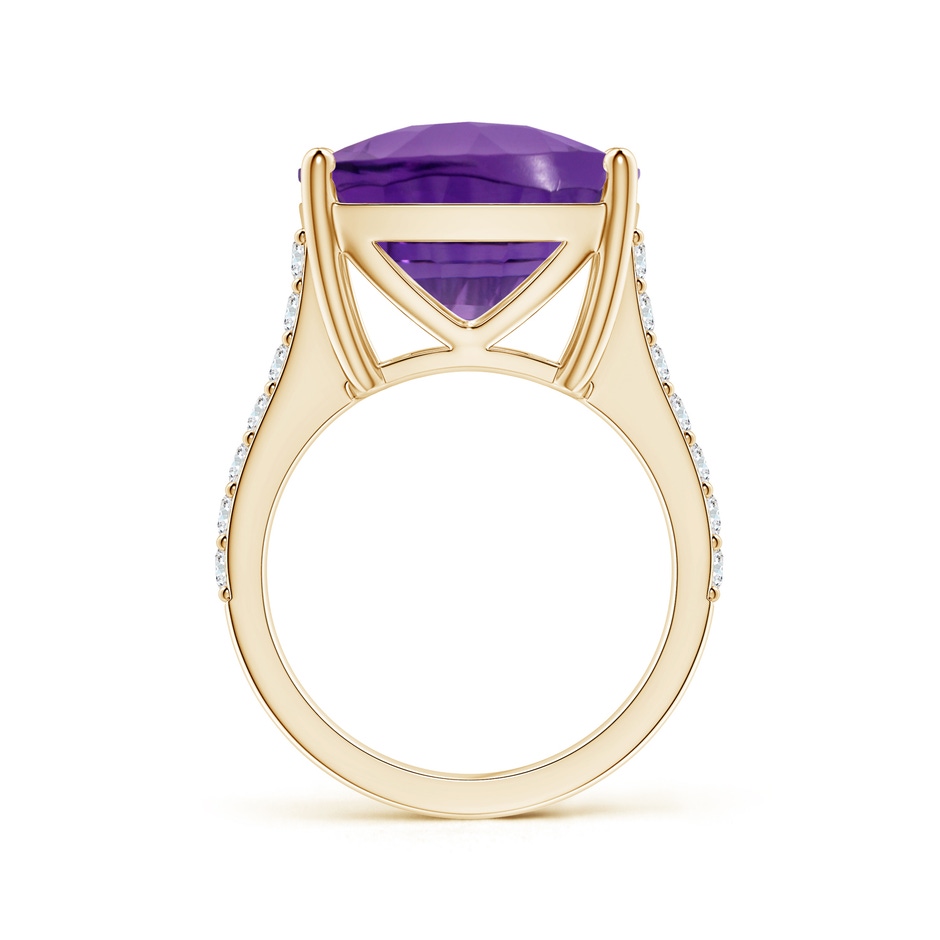 15.04x15.02x9.98mm AAAA GIA Certified Cushion Amethyst Cocktail Ring with Diamonds in Yellow Gold side 399