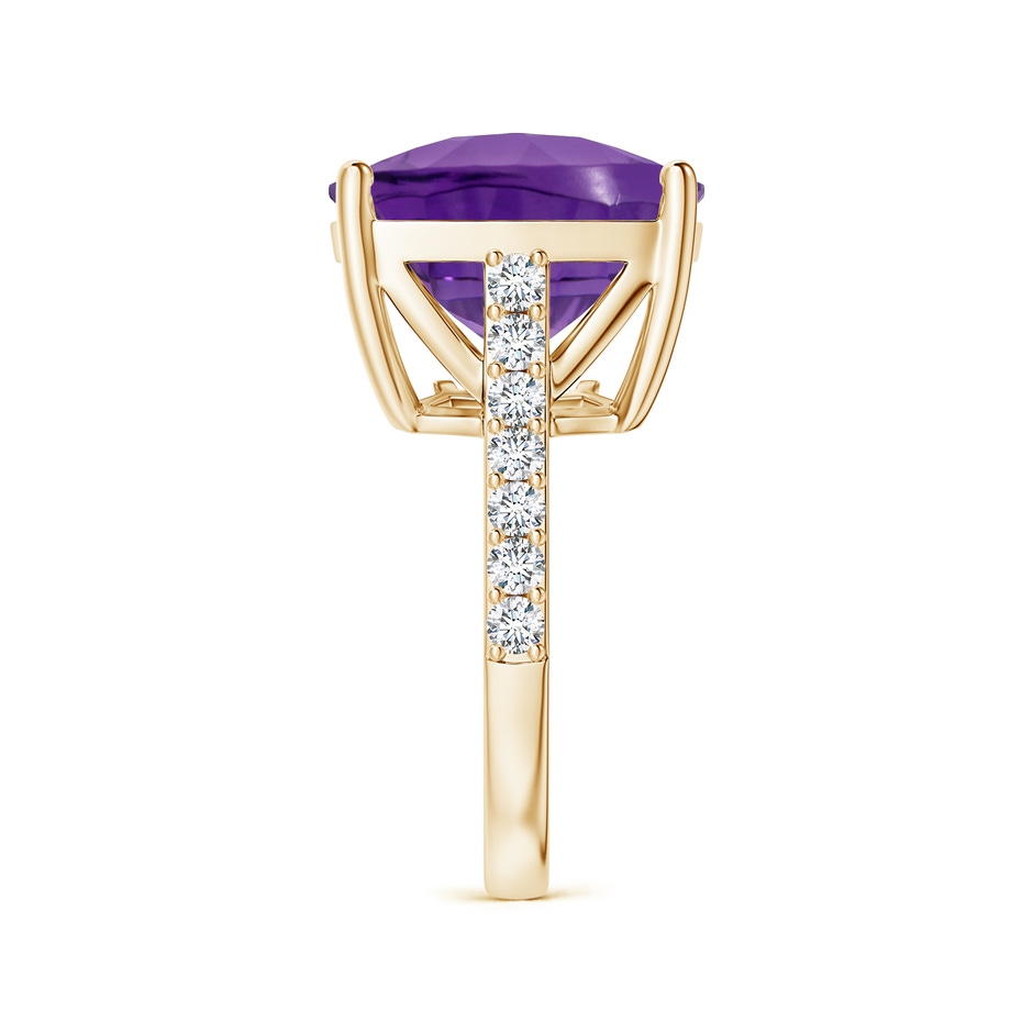 15.04x15.02x9.98mm AAAA GIA Certified Cushion Amethyst Cocktail Ring with Diamonds in Yellow Gold side 499
