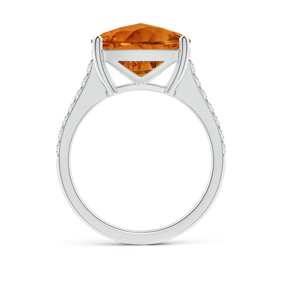 12mm AAAA Cushion Citrine Cocktail Ring with Diamonds in White Gold side-1