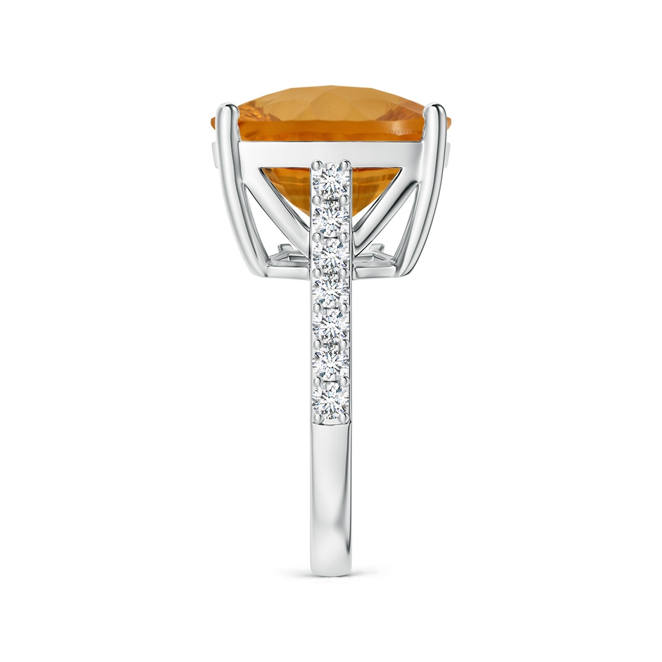 15.17x15.07x9.67mm AAAA GIA Certified Cushion Citrine Cocktail Ring with Diamonds in 18K White Gold side 499