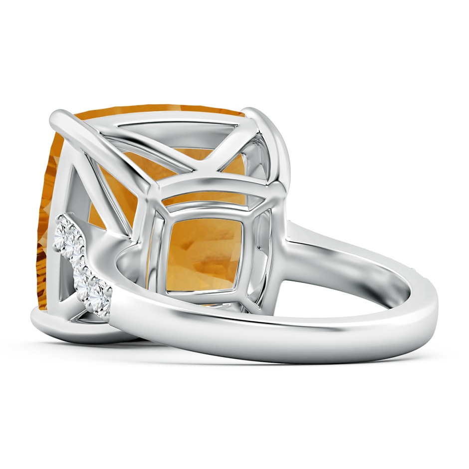 15.17x15.07x9.67mm AAAA GIA Certified Cushion Citrine Cocktail Ring with Diamonds in 18K White Gold side 599