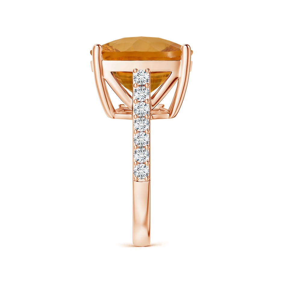 15.17x15.07x9.67mm AAAA GIA Certified Cushion Citrine Cocktail Ring with Diamonds in Rose Gold side 499