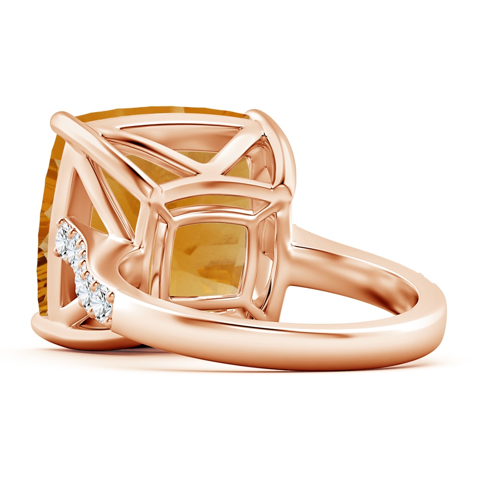15.17x15.07x9.67mm AAAA GIA Certified Cushion Citrine Cocktail Ring with Diamonds in Rose Gold side 599