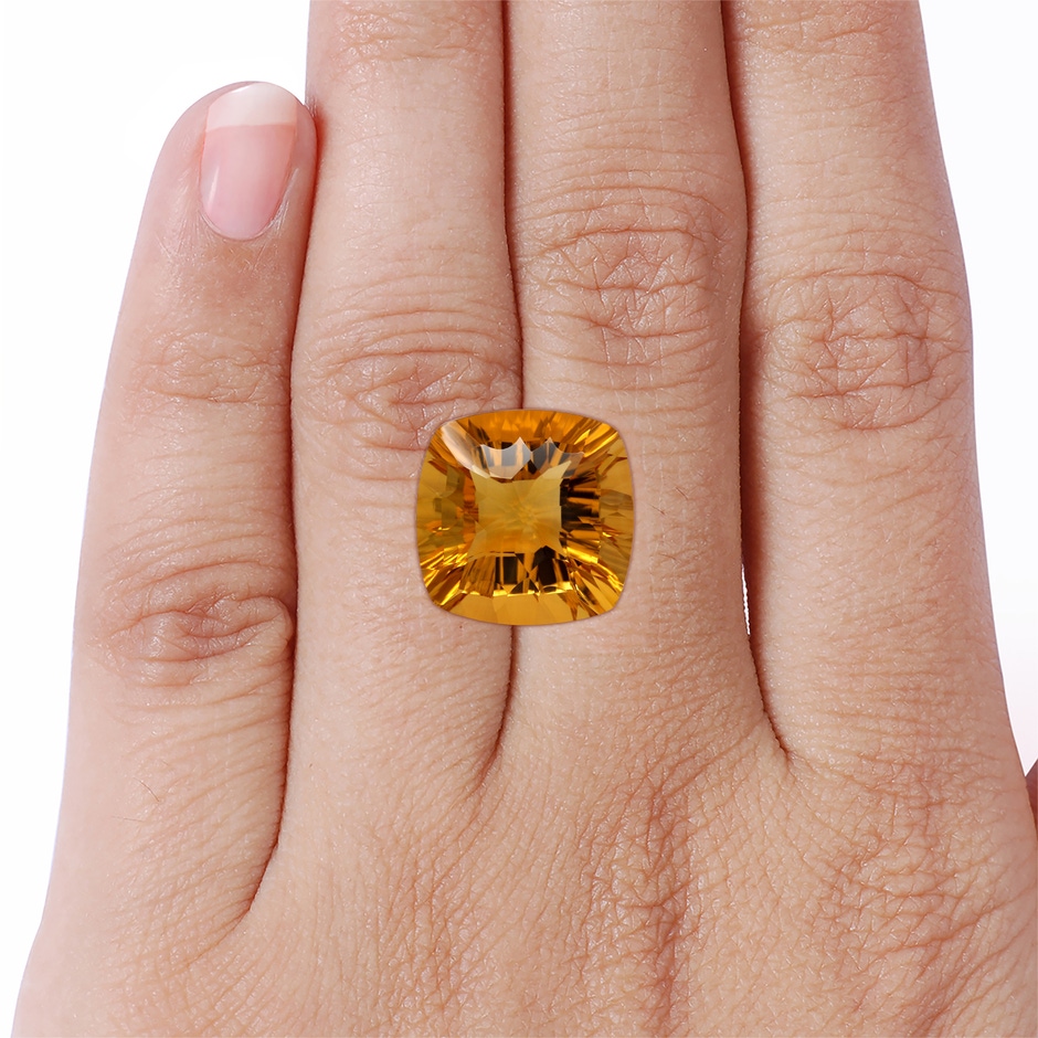 15.17x15.07x9.67mm AAAA GIA Certified Cushion Citrine Cocktail Ring with Diamonds in White Gold side 924