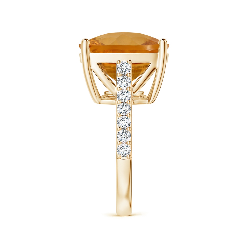 15.17x15.07x9.67mm AAAA GIA Certified Cushion Citrine Cocktail Ring with Diamonds in Yellow Gold side 499