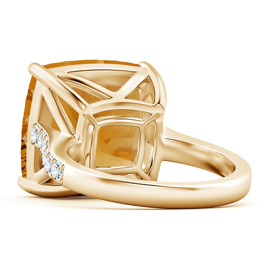 15.17x15.07x9.67mm AAAA GIA Certified Cushion Citrine Cocktail Ring with Diamonds in Yellow Gold side 599