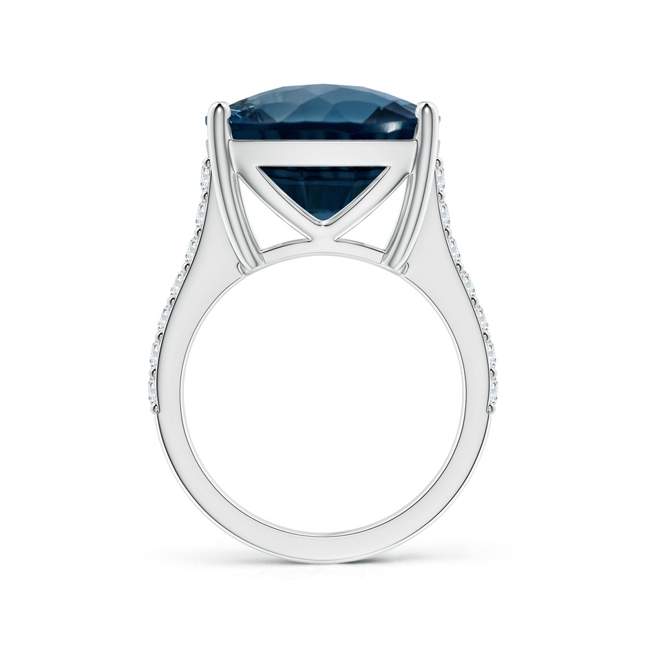 15.00x14.86x10.07mm AAAA GIA Certified Cushion London Blue Topaz Cocktail Ring with Diamonds in 18K White Gold side 399