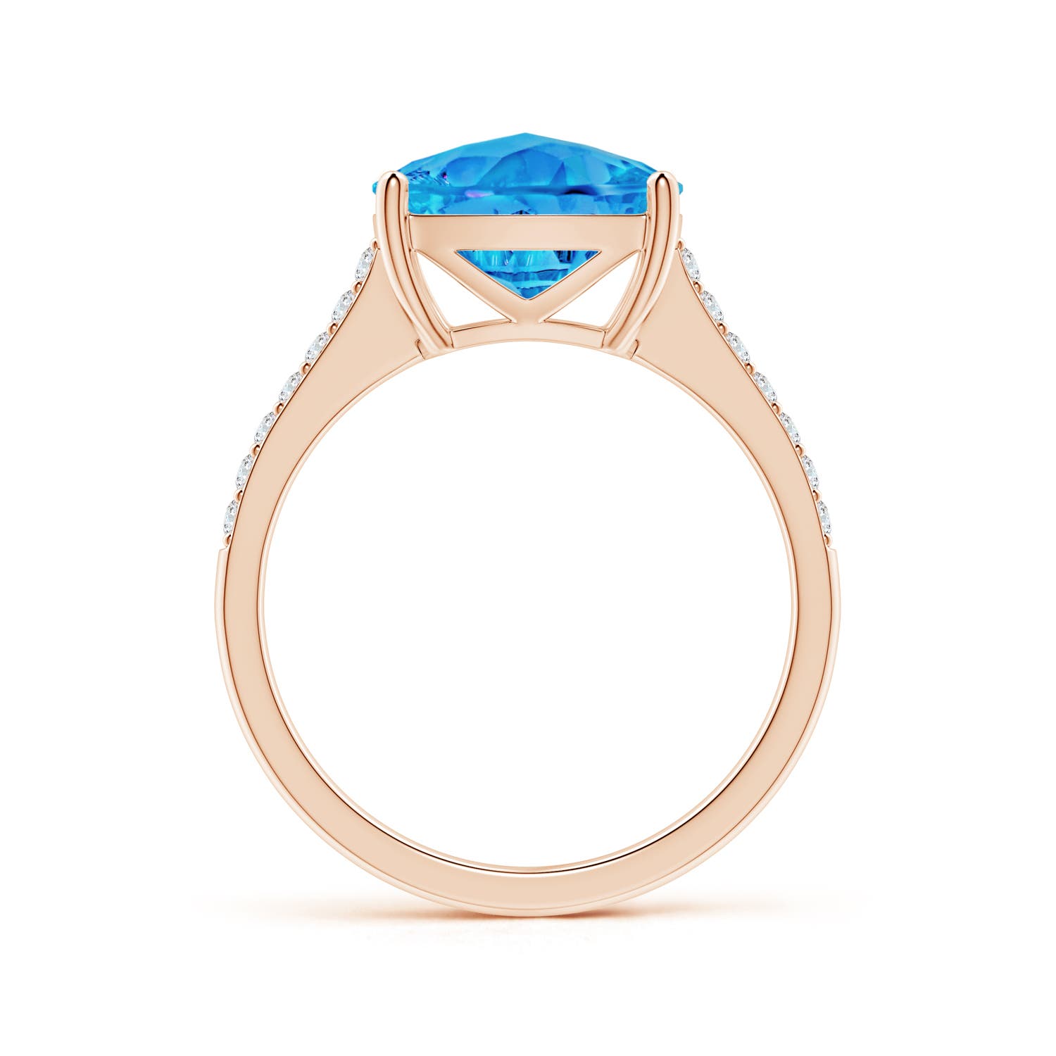 AAAA - Swiss Blue Topaz / 4.4 CT / 14 KT Rose Gold