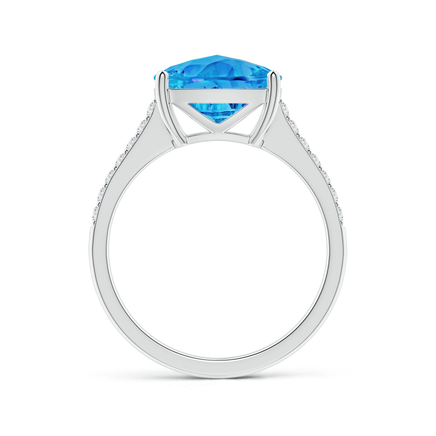 AAAA - Swiss Blue Topaz / 4.4 CT / 14 KT White Gold