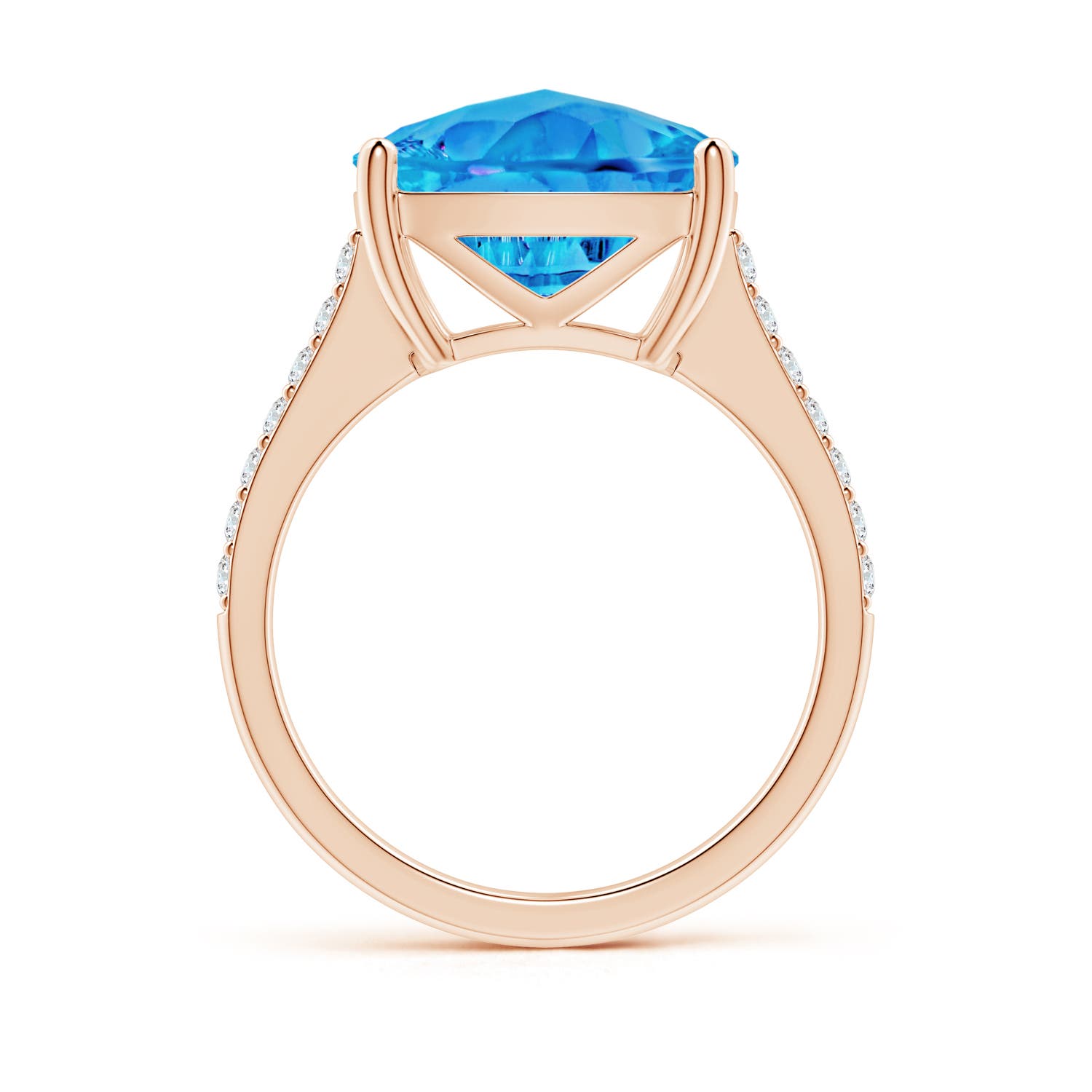 AAAA - Swiss Blue Topaz / 6.89 CT / 14 KT Rose Gold