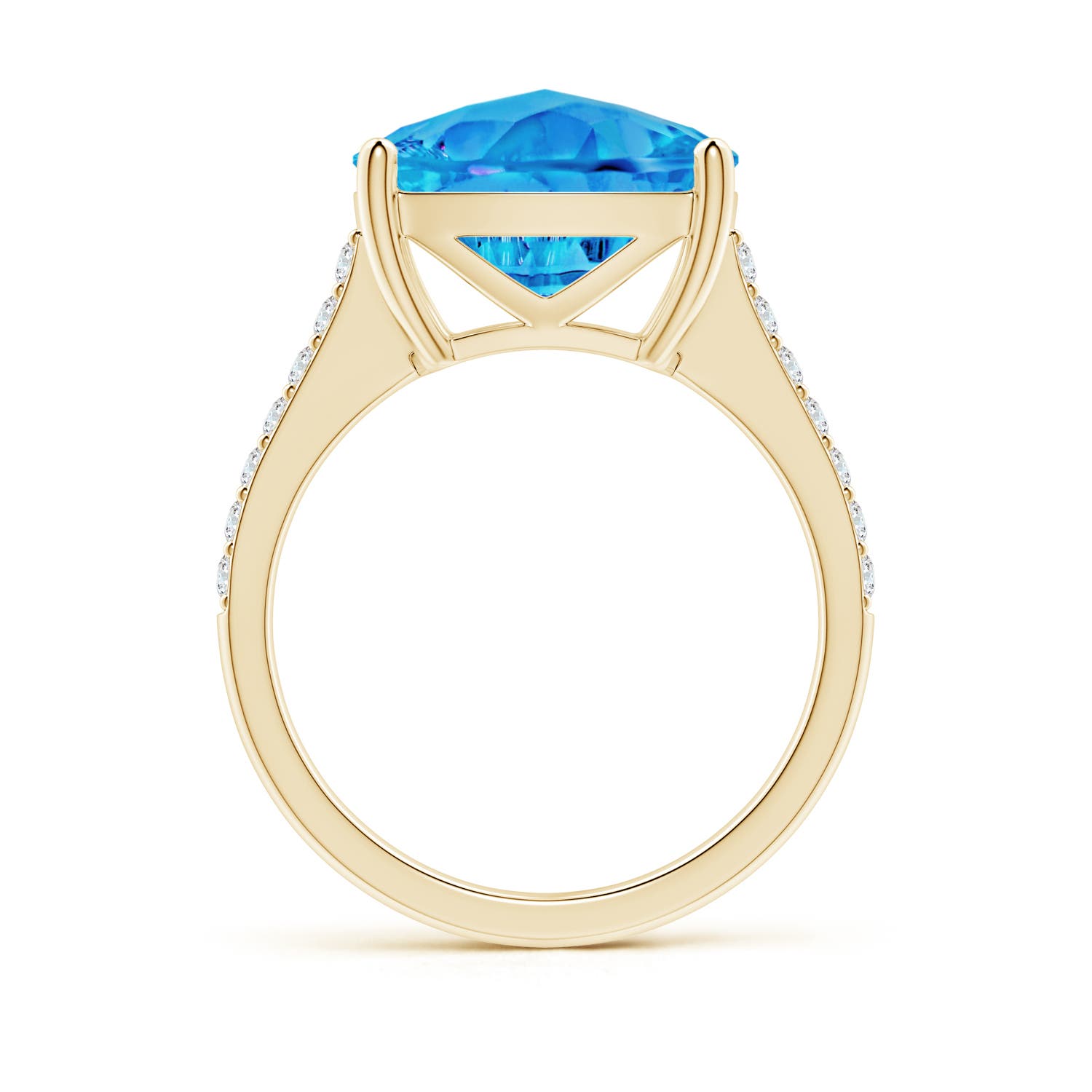 AAAA - Swiss Blue Topaz / 6.89 CT / 14 KT Yellow Gold