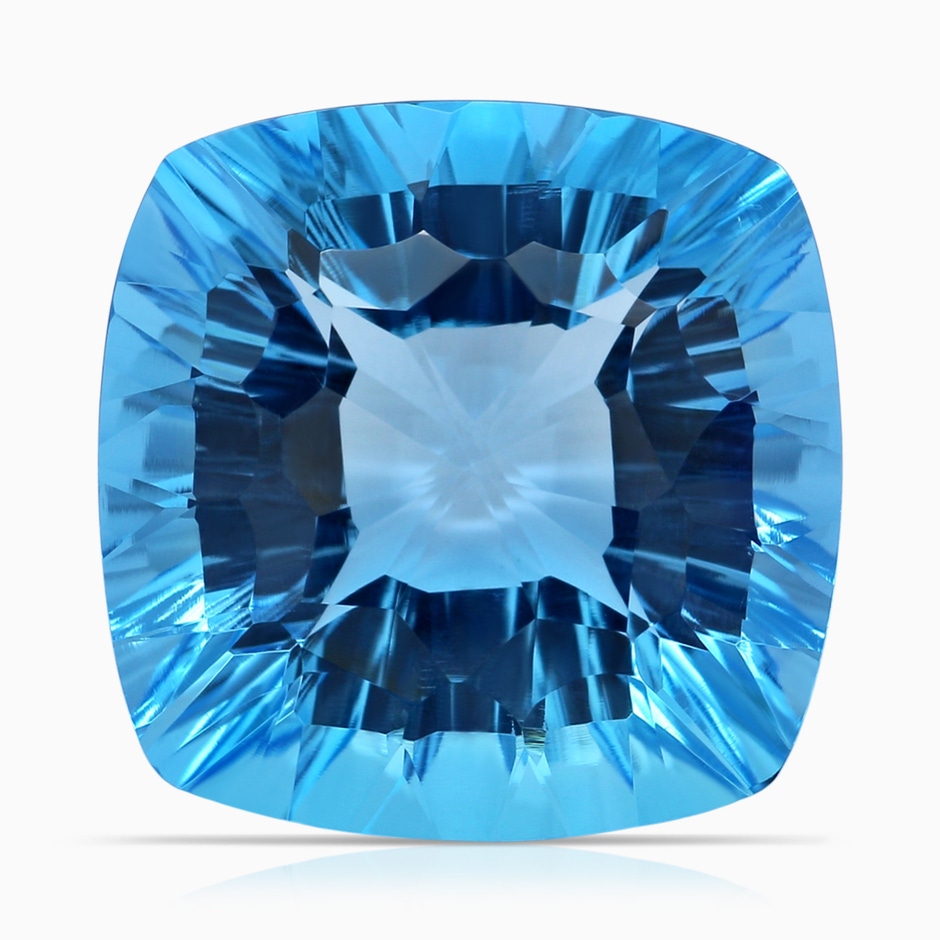 15.07x14.96x9.60mm AAAA GIA Certified Cushion Swiss Blue Topaz Cocktail Ring with Diamonds in 18K Rose Gold side 899