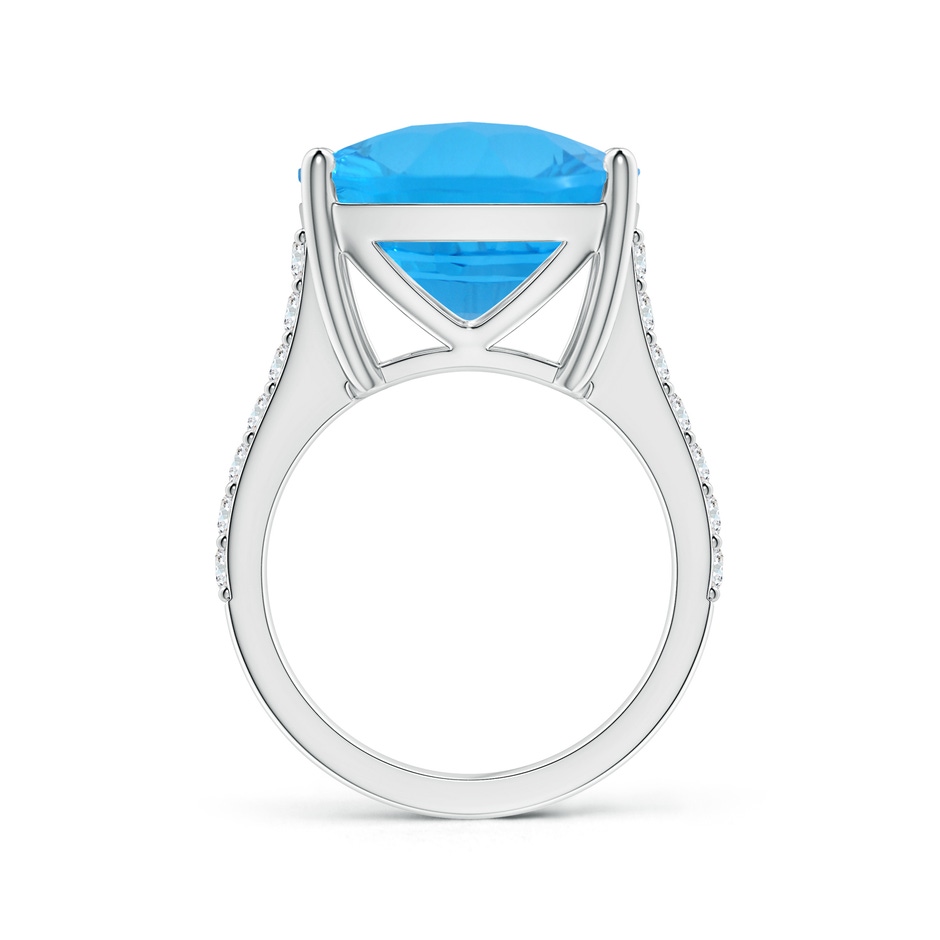 15.07x14.96x9.60mm AAAA GIA Certified Cushion Swiss Blue Topaz Cocktail Ring with Diamonds in White Gold side 399