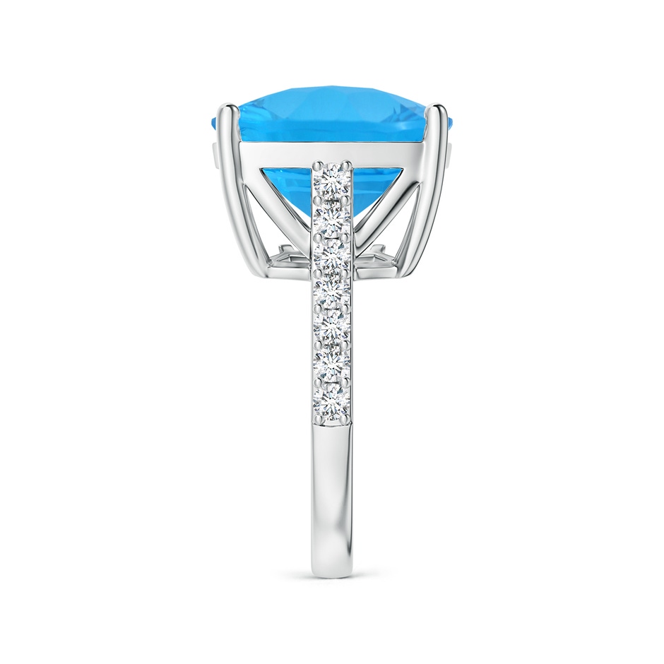 15.07x14.96x9.60mm AAAA GIA Certified Cushion Swiss Blue Topaz Cocktail Ring with Diamonds in White Gold side 499