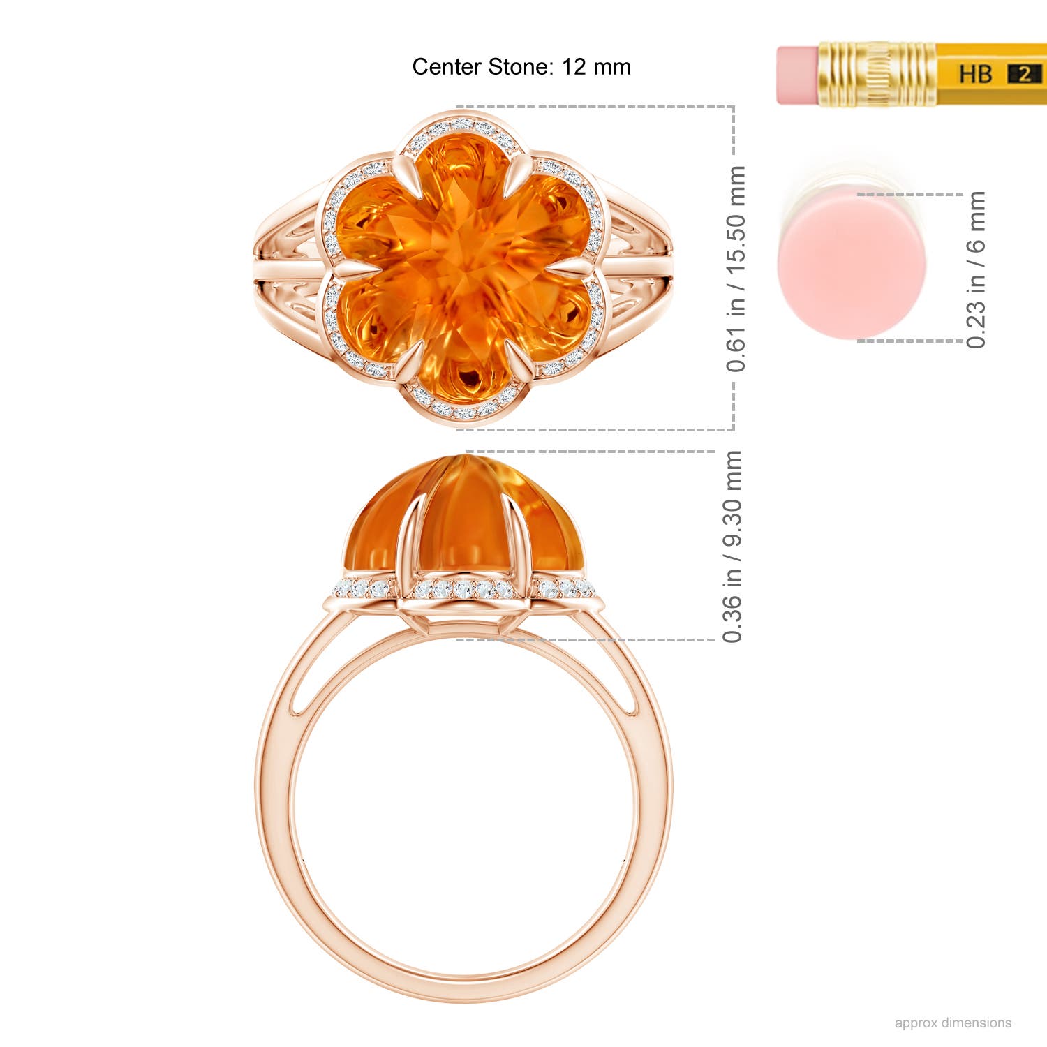 AAAA - Citrine / 7.15 CT / 14 KT Rose Gold