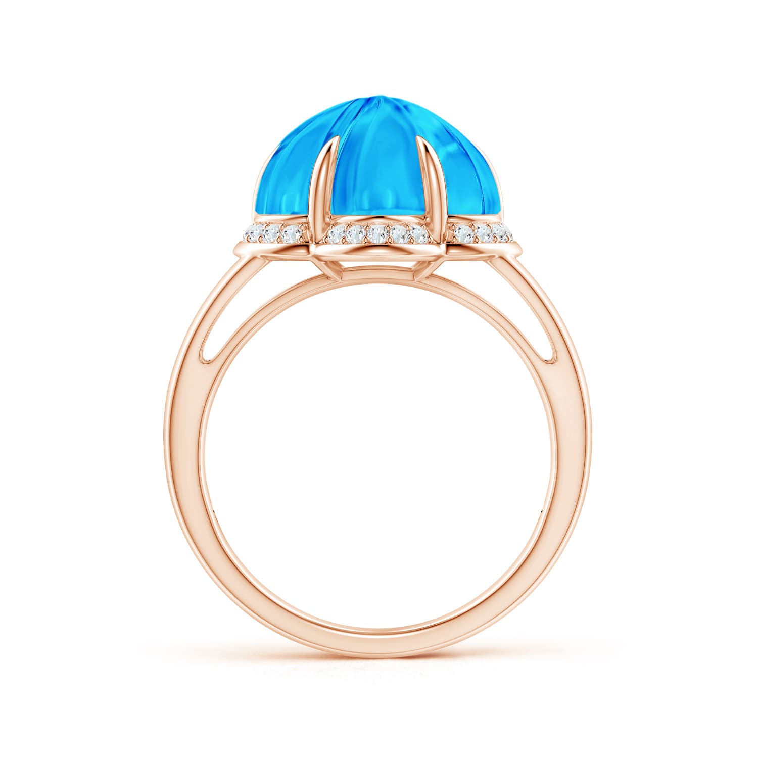 AAAA - Swiss Blue Topaz / 9.15 CT / 14 KT Rose Gold