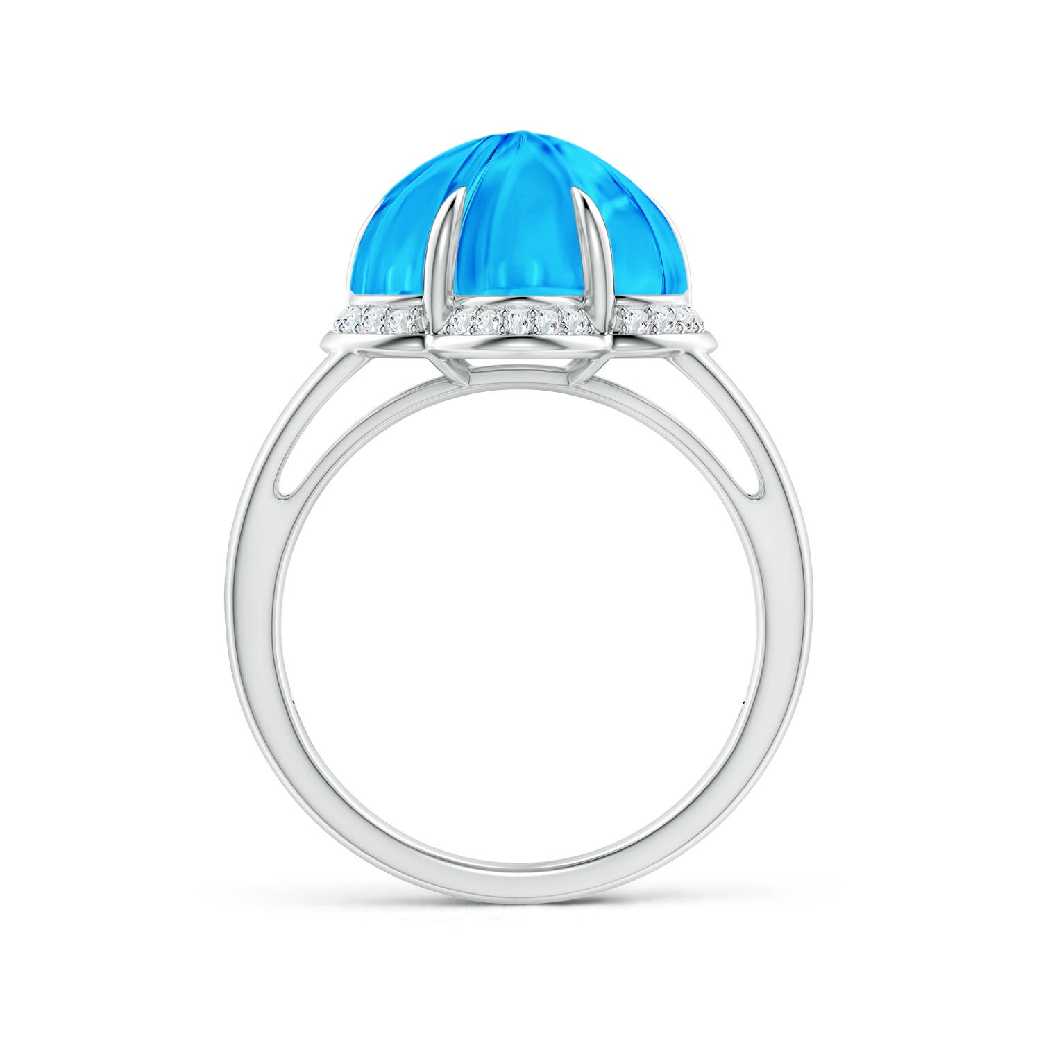 AAAA - Swiss Blue Topaz / 9.15 CT / 14 KT White Gold