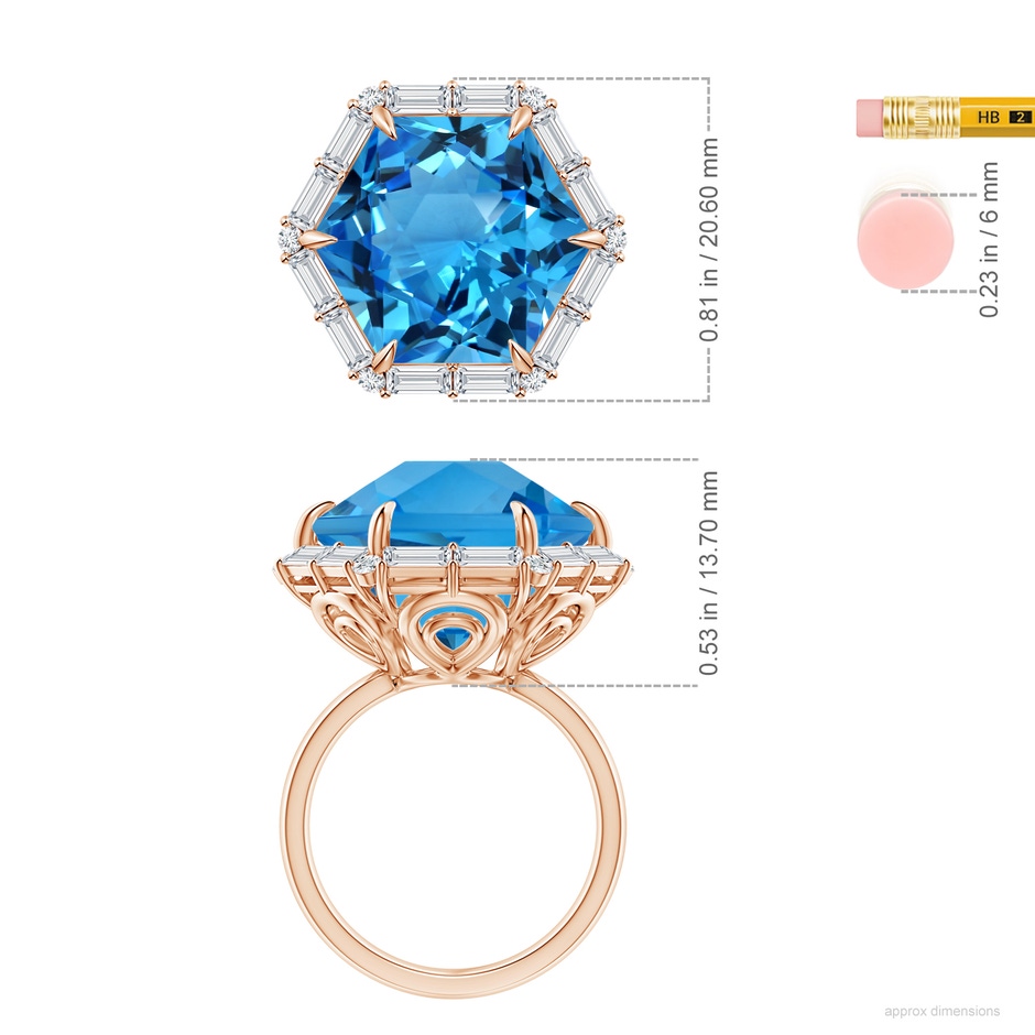 17.20x15.03x10.16mm AAAA FC_SR4430SBTD_H-RGE-AAAA-17.20x15.03x10.16 in 18K Rose Gold ruler