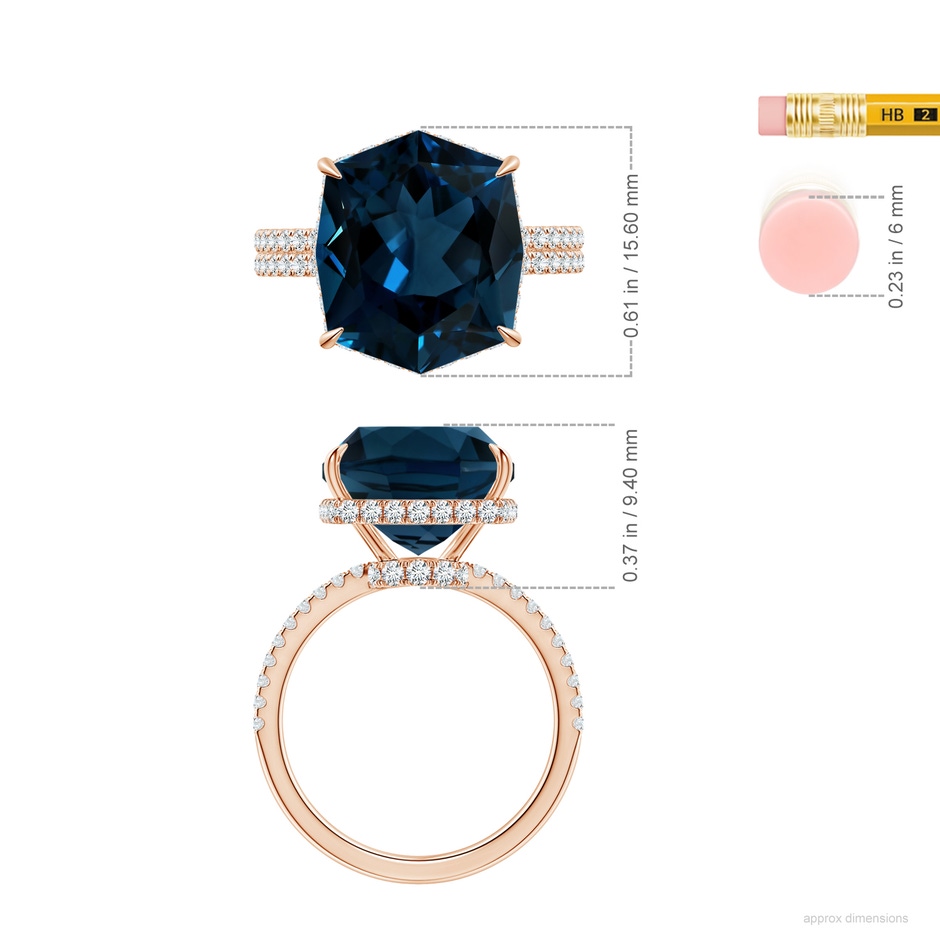 14.00x11.95x7.30mm AAAA FC_SR4431LBTD_H-RG-AAAA-14.00x11.95x7.30 in Rose Gold ruler
