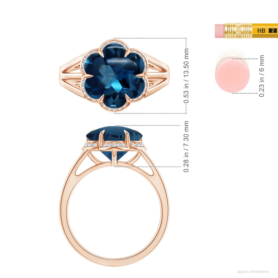 10.39x9.74x6.53mm AAAA FC_SR4432LBTD_H-RGE-AAAA-10.39x9.74x6.53 in 18K Rose Gold ruler