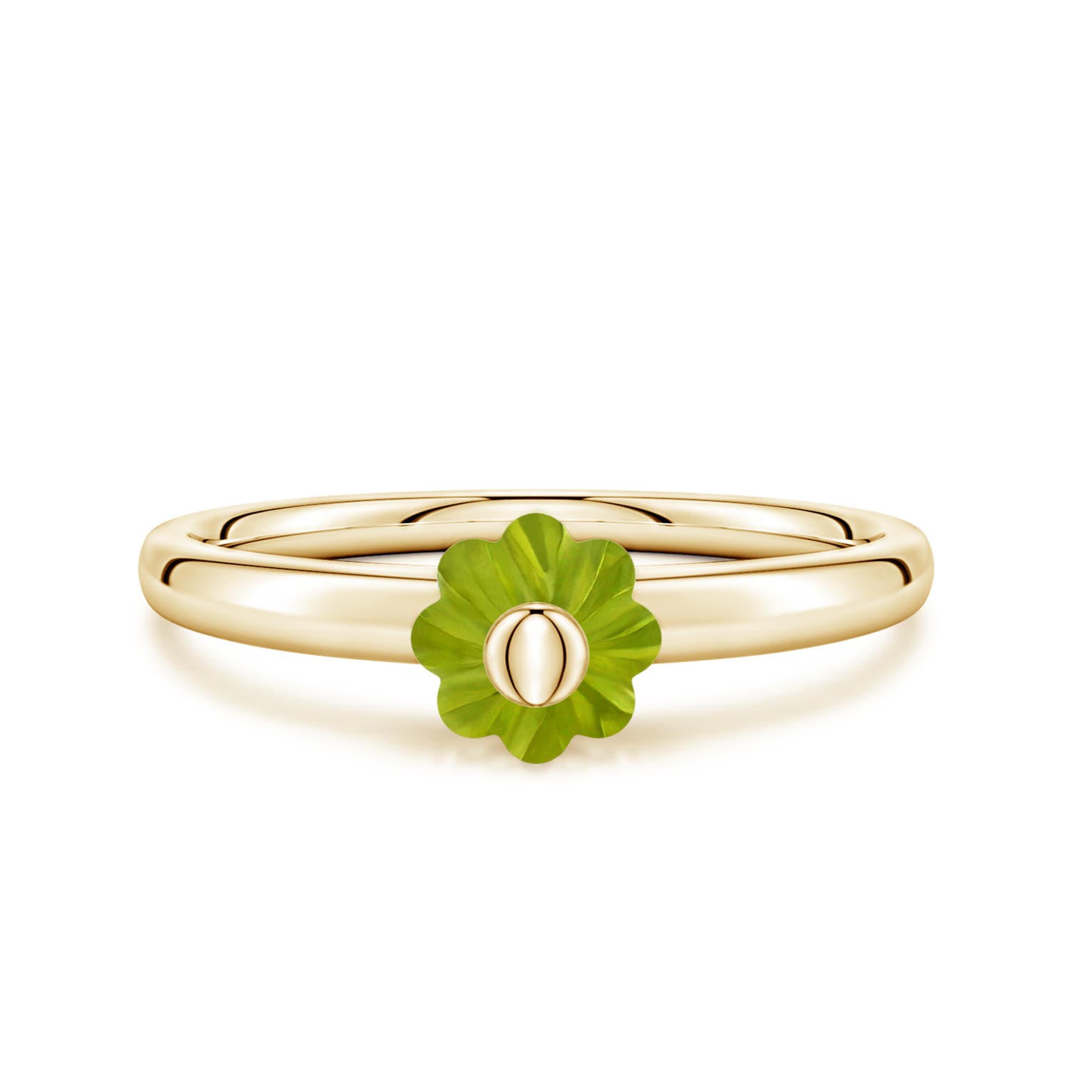 The Heritage Collection Melon-Shaped Peridot Solitaire Ring by D.K. Surana