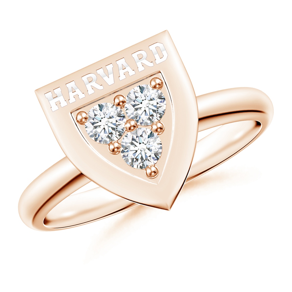 2.8mm GVS2 Harvard Engraved Lab-Grown Diamond Petite Shield Ring in Rose Gold