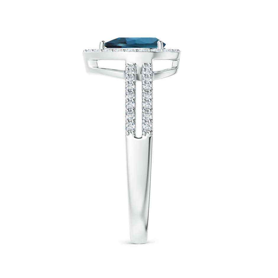 7x5mm Labgrown Pear Lab-Grown Alexandrite and Diamond Halo Split Shank Ring in 9K White Gold side 299