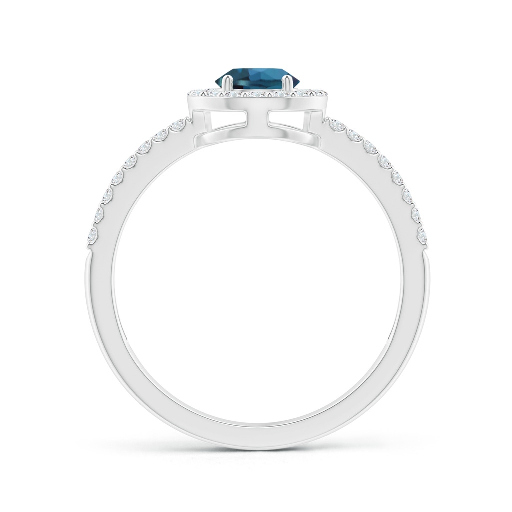 7x5mm Labgrown Pear Lab-Grown Alexandrite and Diamond Halo Split Shank Ring in White Gold - side 199