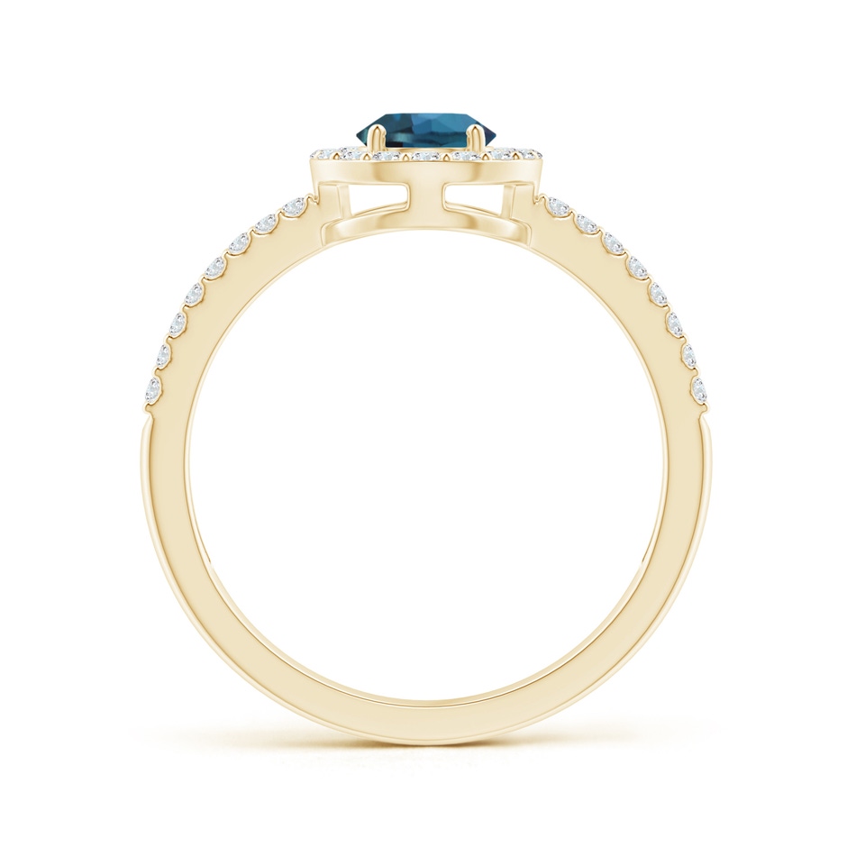 7x5mm Labgrown Pear Lab-Grown Alexandrite and Diamond Halo Split Shank Ring in Yellow Gold side 199