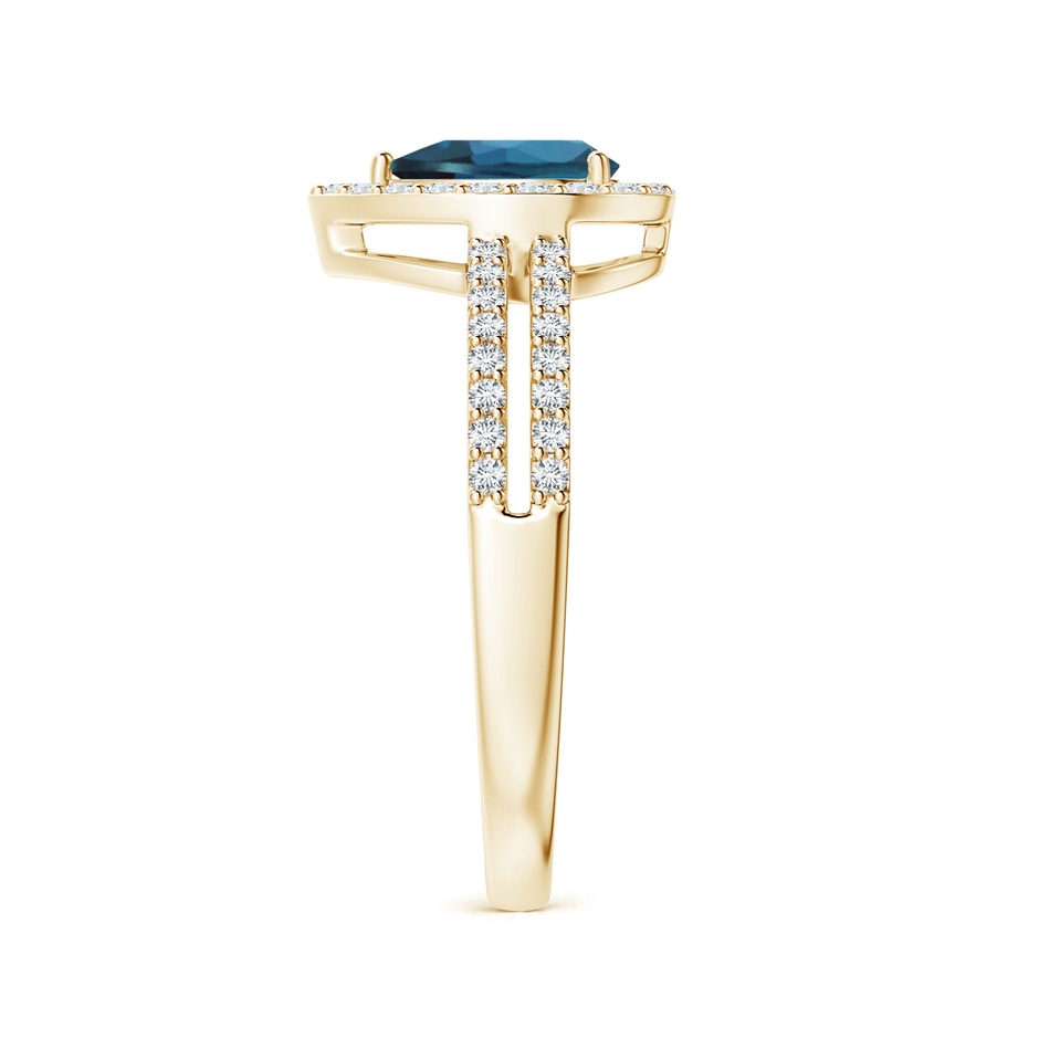 7x5mm Labgrown Pear Lab-Grown Alexandrite and Diamond Halo Split Shank Ring in Yellow Gold side 299