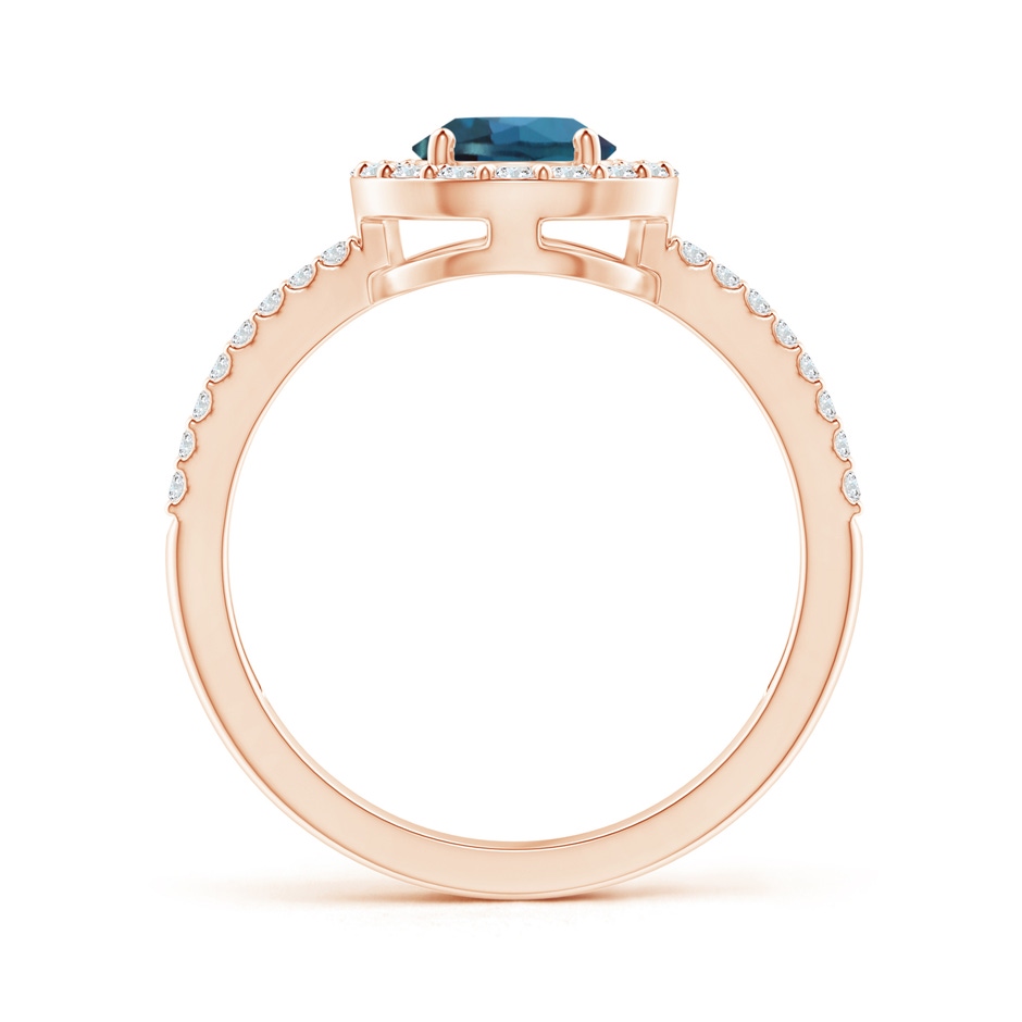 8x6mm Labgrown Pear Lab-Grown Alexandrite and Diamond Halo Split Shank Ring in Rose Gold side 199