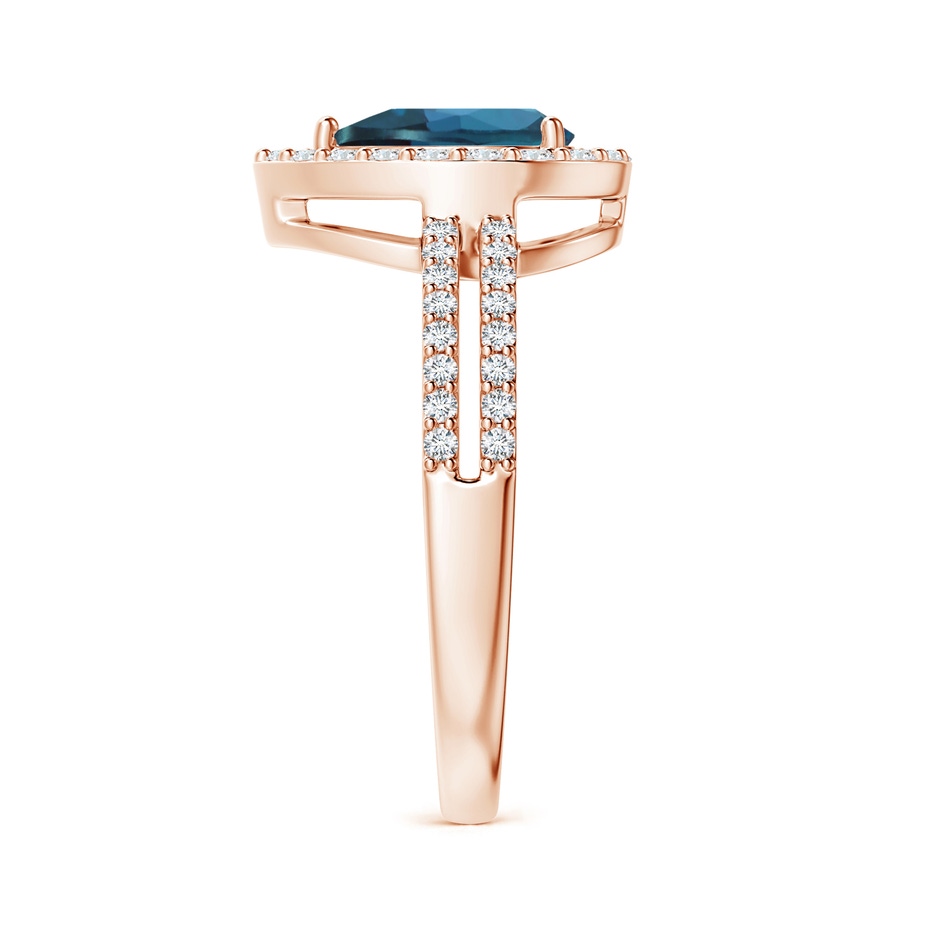 8x6mm Labgrown Pear Lab-Grown Alexandrite and Diamond Halo Split Shank Ring in Rose Gold side 299