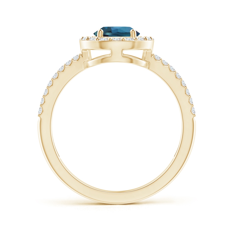 8x6mm Labgrown Pear Lab-Grown Alexandrite and Diamond Halo Split Shank Ring in Yellow Gold side 199