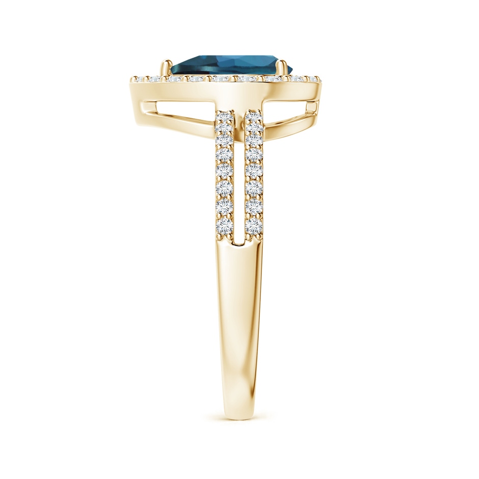 8x6mm Labgrown Pear Lab-Grown Alexandrite and Diamond Halo Split Shank Ring in Yellow Gold side 299