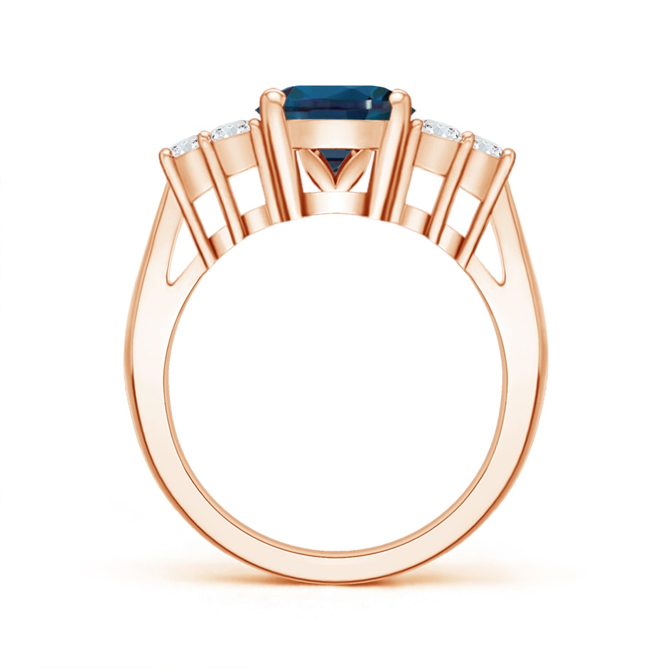10x8mm Labgrown Oval Lab-Grown Alexandrite Cocktail Ring With Trio Diamond Accents in Rose Gold side 199